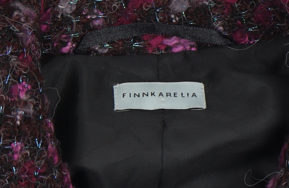Finnkarelia Women’s Multicoloured Wool Blend Tweed Blazer Jacket Size 14