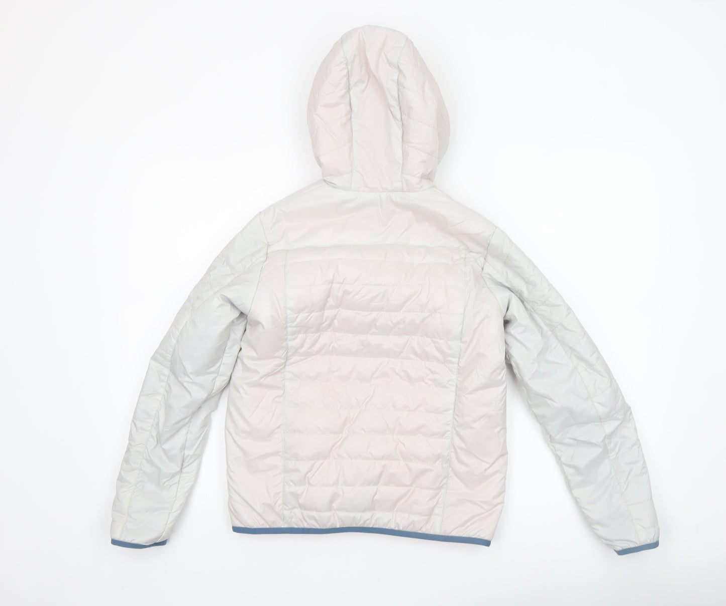 Quechua Girls Ivory Hooded Puffer Jacket 12 Years Polyester Lightweight