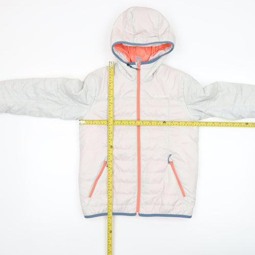 Quechua Girls Ivory Hooded Puffer Jacket 12 Years Polyester Lightweight
