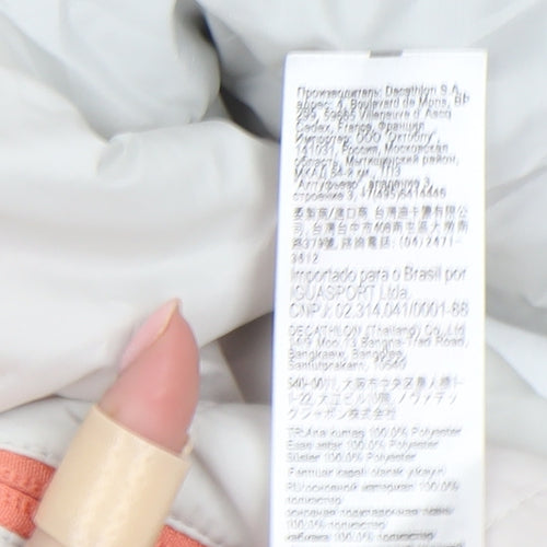 Quechua Girls Ivory Hooded Puffer Jacket 12 Years Polyester Lightweight