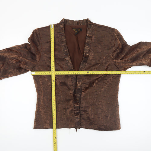 Oblique Petite Women’s Brown Shawl Collar Taffeta Suit Jacket Size 12
