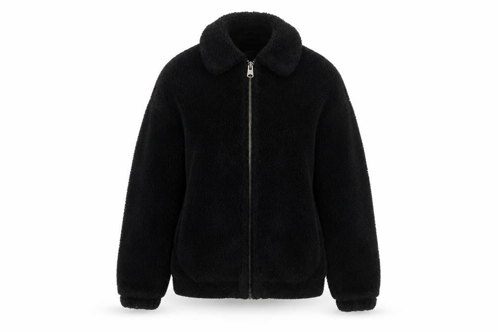 Urban Outfitters Women's Black Fleece Bomber Jacket XS