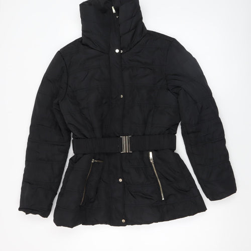 Dorothy Perkins Women’s Black Size 12 Belted Puffer Jacket