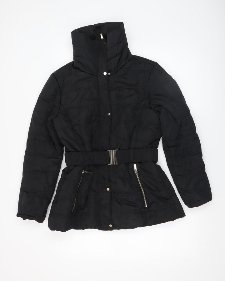 Dorothy Perkins Women’s Black Size 12 Belted Puffer Jacket