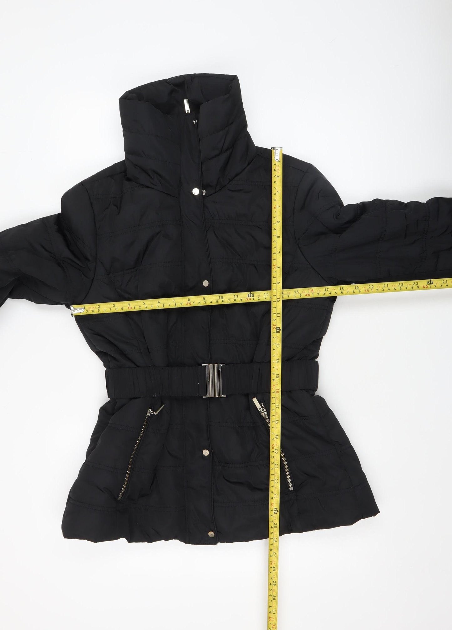 Dorothy Perkins Women’s Black Size 12 Belted Puffer Jacket