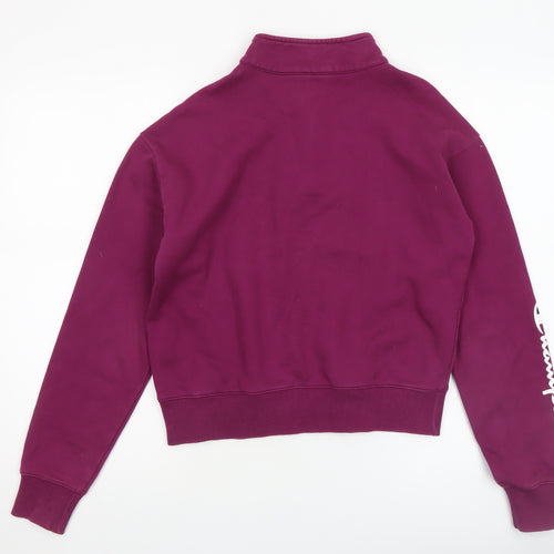 Champion Womens Purple 1/4 Zip Pullover Sweatshirt Small Logo Athletic