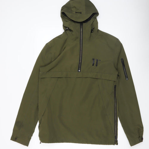 11 Degrees Men's Green Hooded Anorak Jacket Size M Regular Fit