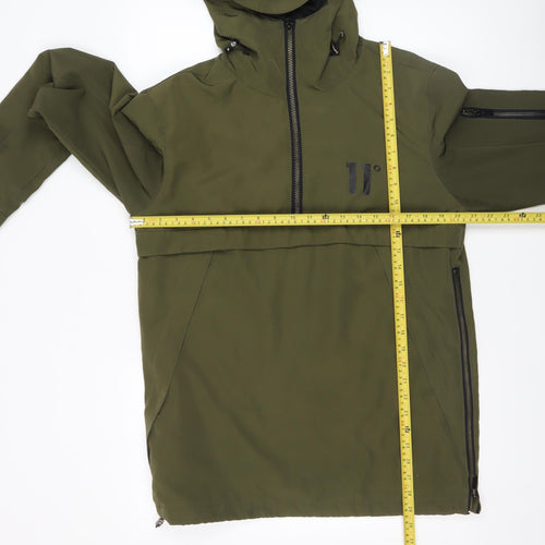 11 Degrees Men's Green Hooded Anorak Jacket Size M Regular Fit