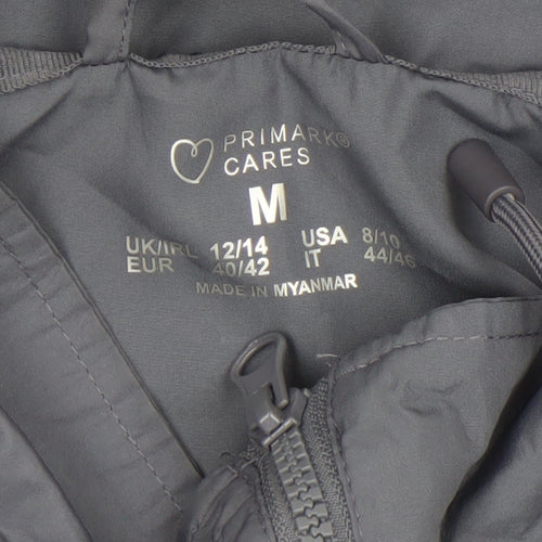 Primark Women Grey Hooded Anorak Jacket Size 12 Regular Fit