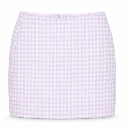 Noisy May Women's Purple Check Tweed Short Pencil Skirt Size S