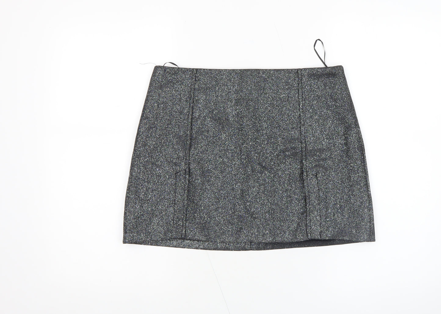Primark Women Grey Glitter Short Pencil Skirt Size 14