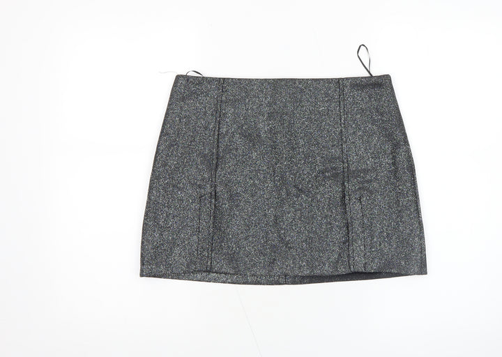 Primark Women Grey Glitter Short Pencil Skirt Size 14