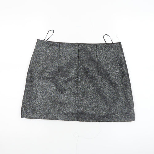 Primark Women Grey Glitter Short Pencil Skirt Size 14