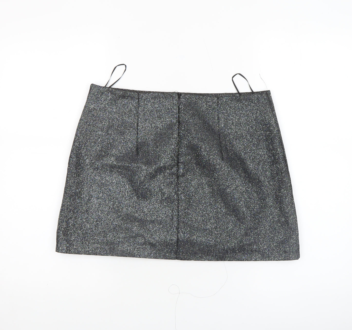 Primark Women Grey Glitter Short Pencil Skirt Size 14
