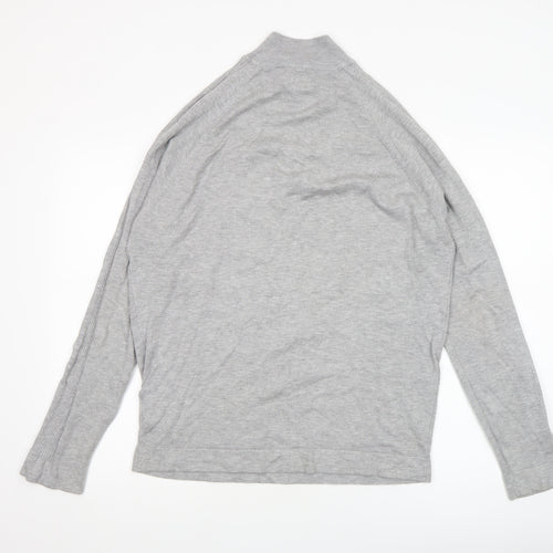 River Island Men's Grey L 1/2 Zip High Neck Lightweight Jumper