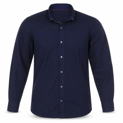 Advise Men's Blue Long Sleeve Tailored Slim Fit Button-Up Shirt Size L