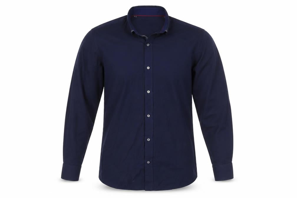 Advise Men's Blue Long Sleeve Tailored Slim Fit Button-Up Shirt Size L