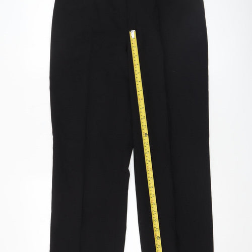 Michèle Women’s Black Wool Blend Comfort Straight Leg Trousers Size 12