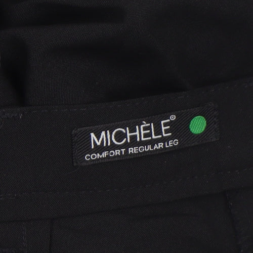 Michèle Women’s Black Wool Blend Comfort Straight Leg Trousers Size 12