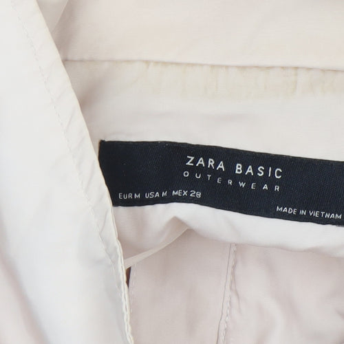 Zara Women Beige Hooded Anorak Jacket Size 12 Lightweight Casual