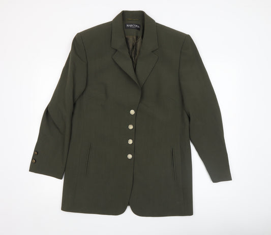 Marcona Women’s Green Wool Blend Stretch Blazer Jacket Size 12