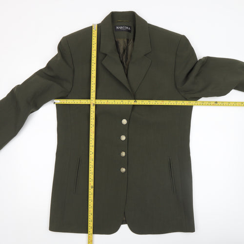 Marcona Women’s Green Wool Blend Stretch Blazer Jacket Size 12