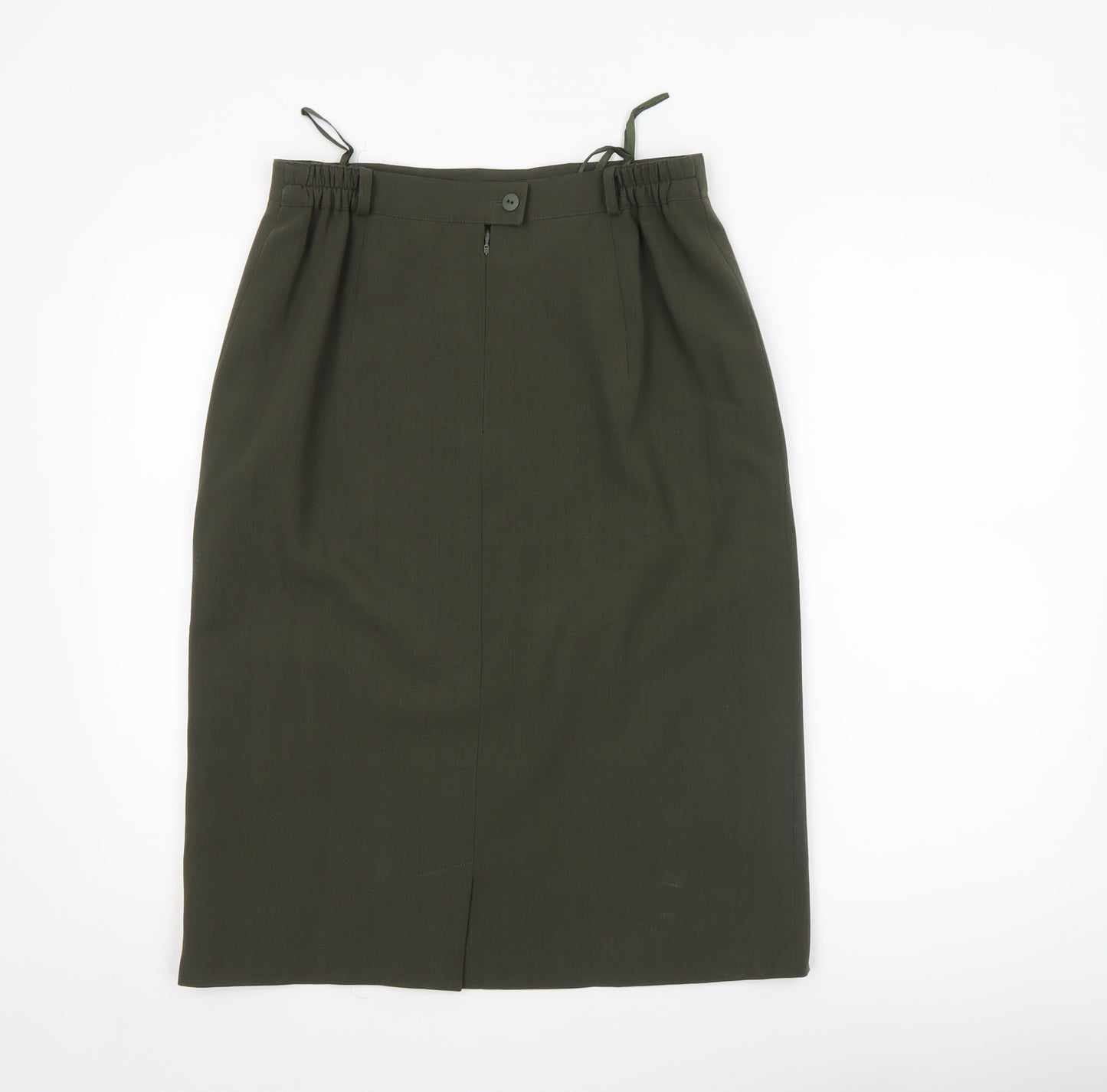 Marcona Womens Green Knee Length Pencil Skirt Size 12 Wool Blend Workwear