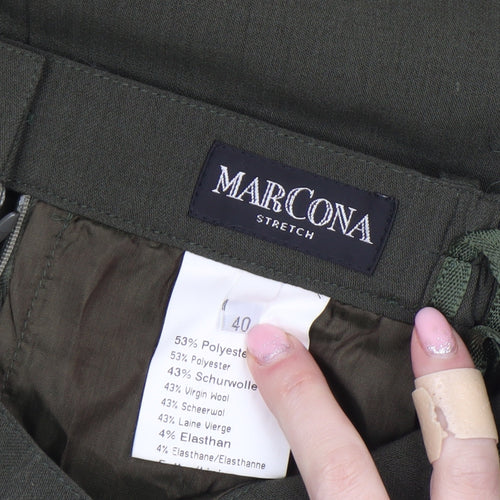 Marcona Womens Green Knee Length Pencil Skirt Size 12 Wool Blend Workwear