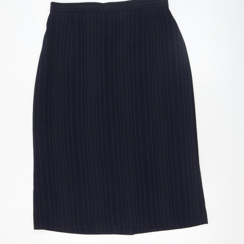 Tod Barry Women Black Pinstripe Stretch Pencil Skirt Size 12