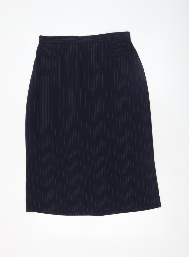 Tod Barry Women Black Pinstripe Stretch Pencil Skirt Size 12