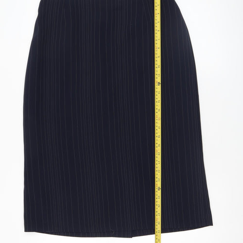Tod Barry Women Black Pinstripe Stretch Pencil Skirt Size 12