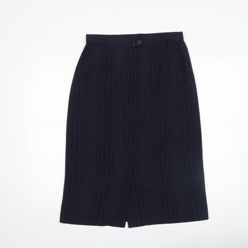 Tod Barry Women Black Pinstripe Stretch Pencil Skirt Size 12