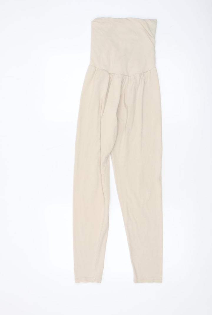 PrettyLittleThing Women’s Beige High Waist Stretch Leggings Size 8
