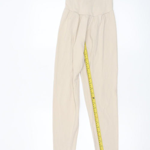 PrettyLittleThing Women’s Beige High Waist Stretch Leggings Size 8