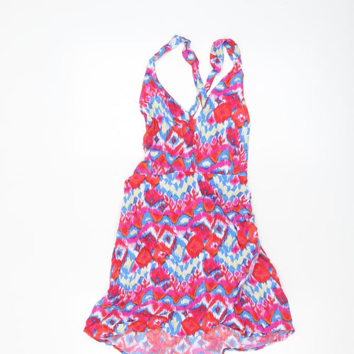 Zara Women Multicoloured Size 10 Bohemian Sleeveless Ruffle Slip Dress