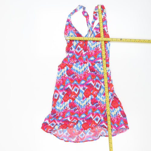 Zara Women Multicoloured Size 10 Bohemian Sleeveless Ruffle Slip Dress
