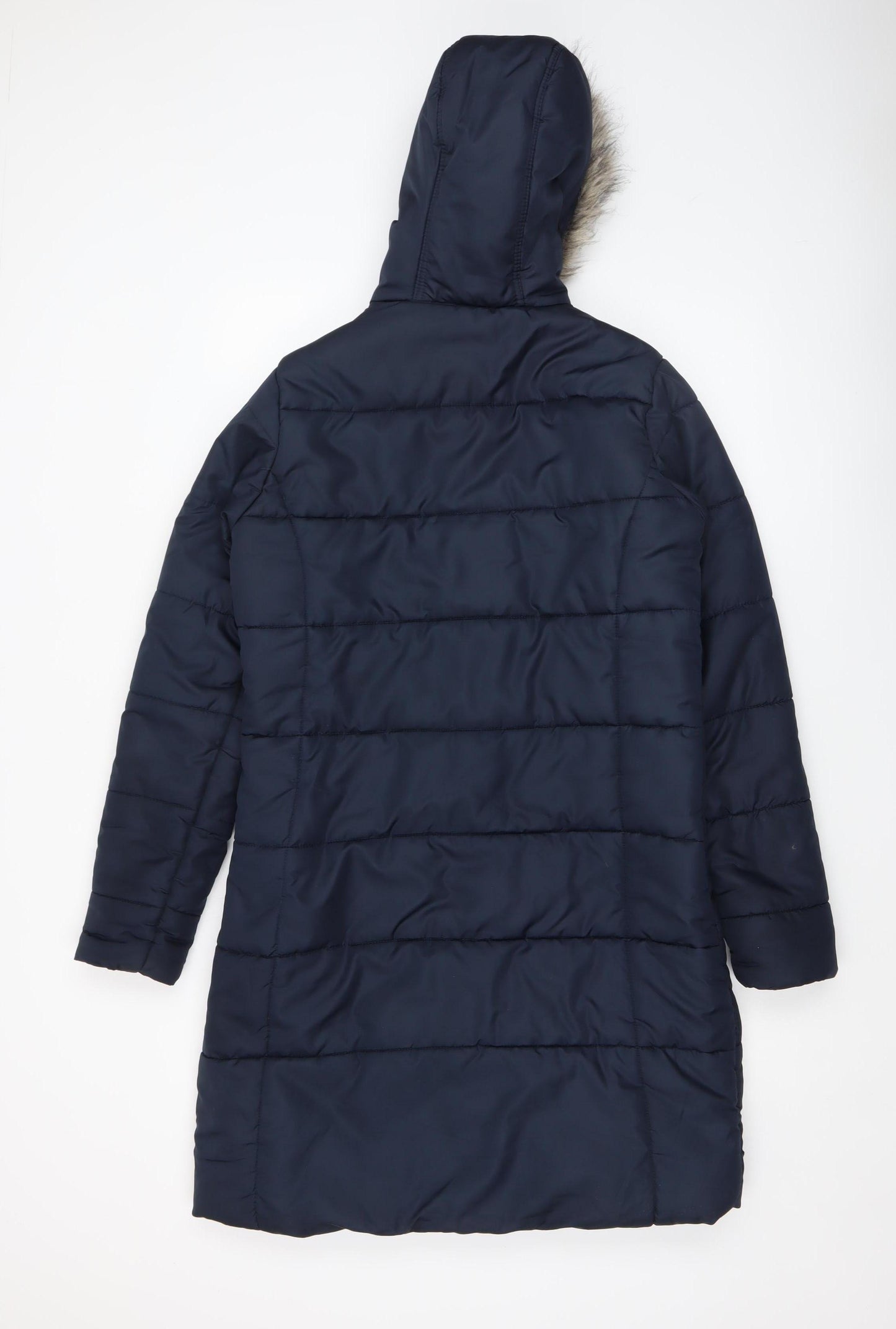 Regatta Women's Blue Long Puffer Coat Hooded Size 12