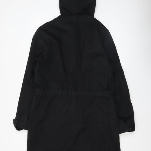 Jigsaw Women’s Black Cotton Hooded Parka Coat Size M