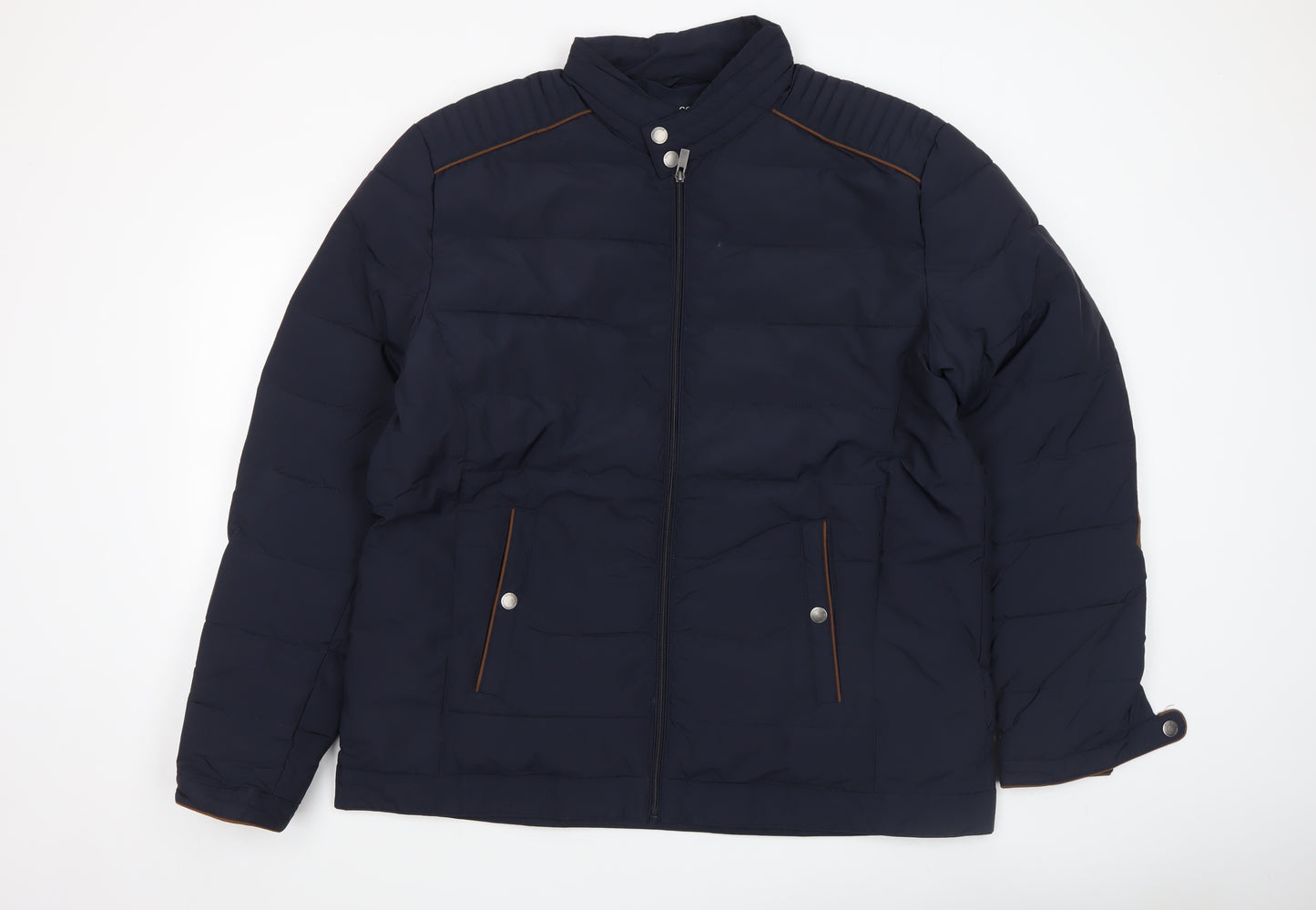 Armand Thiery Men's Blue 3XL Puffer Jacket with Stand Collar