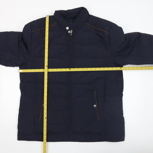 Armand Thiery Men's Blue 3XL Puffer Jacket with Stand Collar