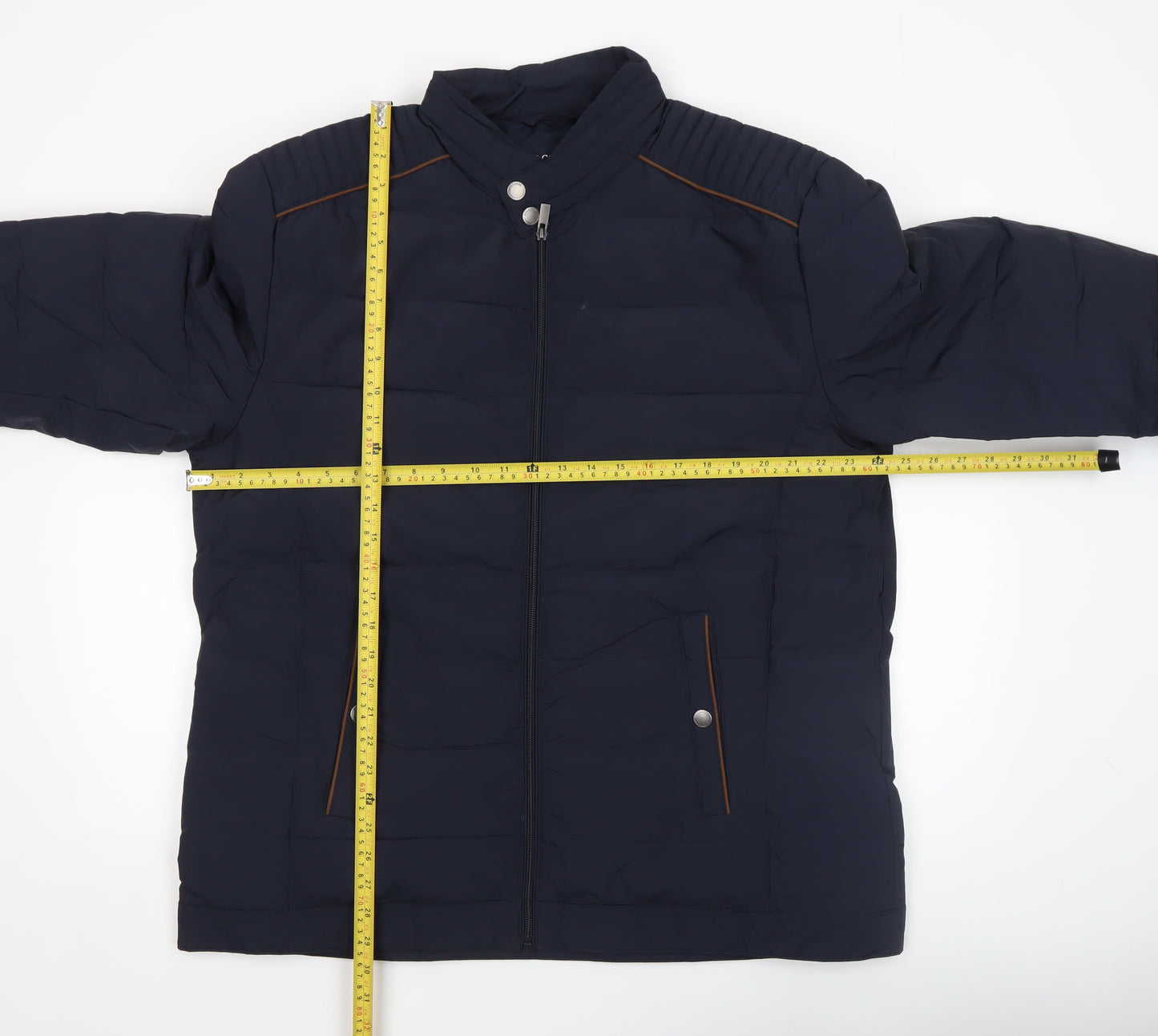 Armand Thiery Men's Blue 3XL Puffer Jacket with Stand Collar