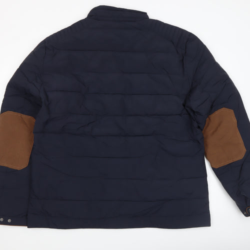 Armand Thiery Men's Blue 3XL Puffer Jacket with Stand Collar