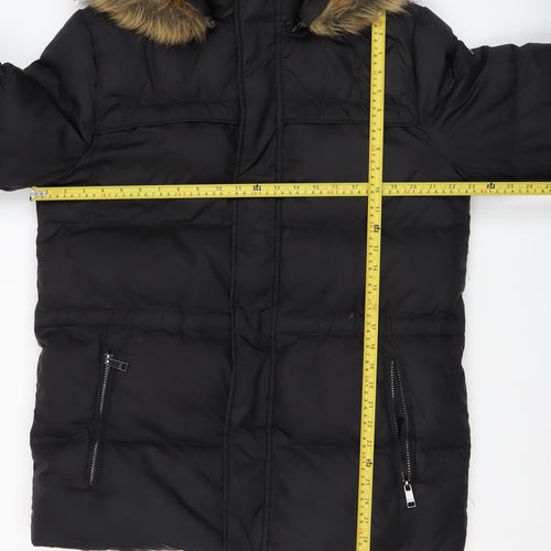 Marc New York Andrew Marc Men's Black M Puffer Jacket with Faux Fur Hood