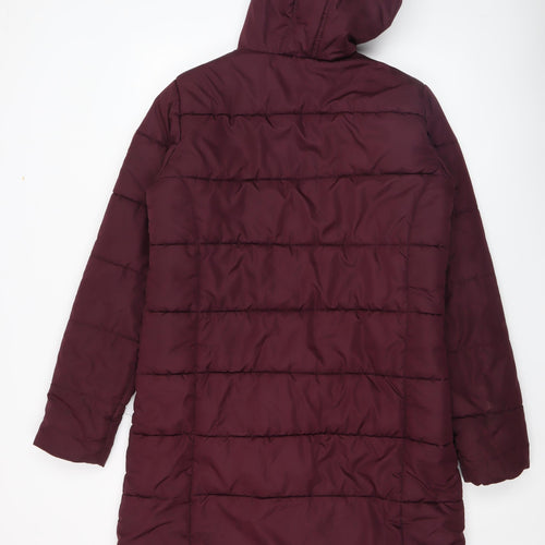Regatta Women's Red Long Hooded Puffer Coat Size 14