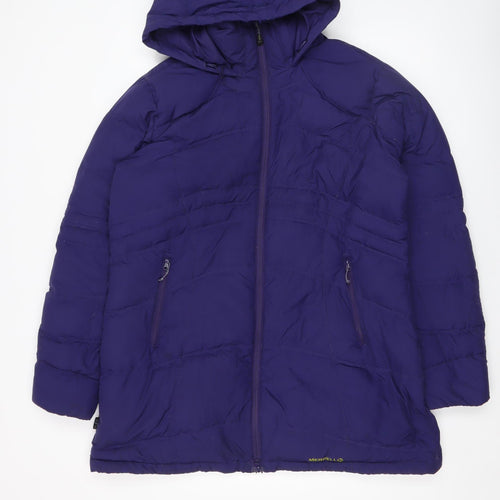 Merrell Women's Purple XL Hooded Puffer Jacket Coat Lined Winter Warm