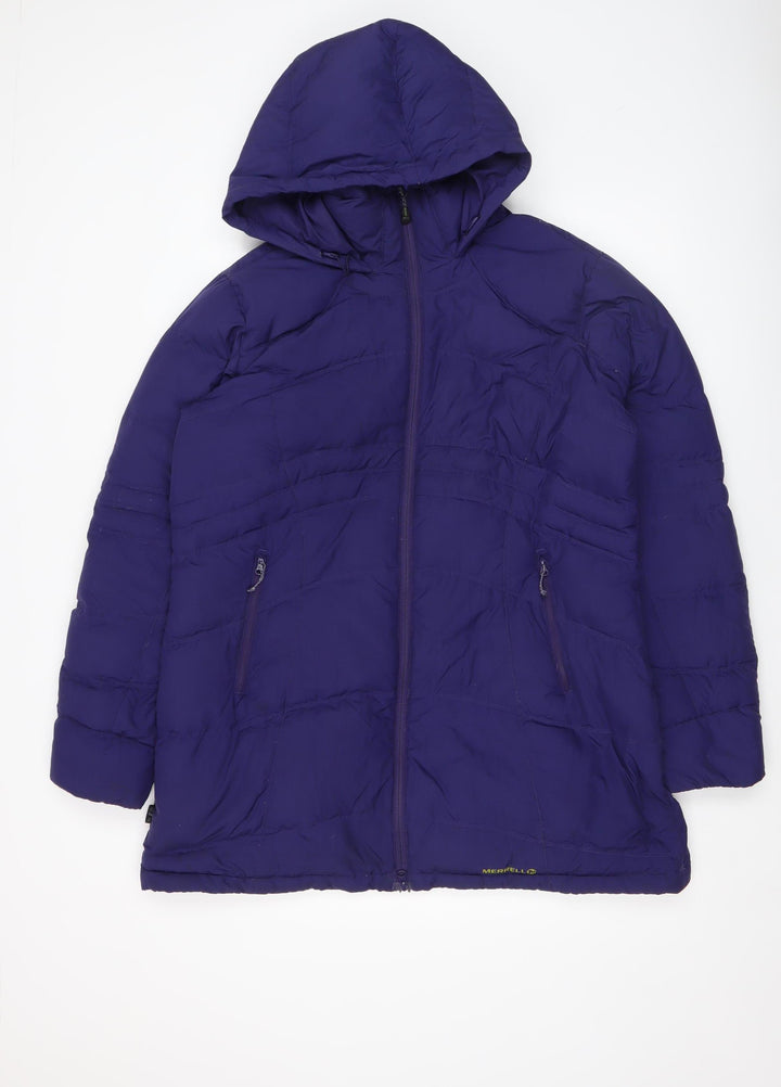 Merrell Women's Purple XL Hooded Puffer Jacket Coat Lined Winter Warm