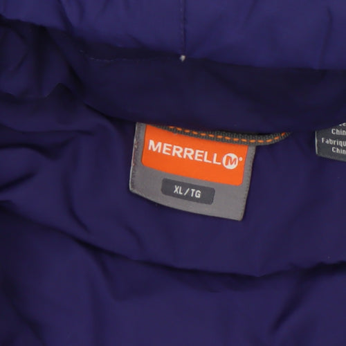 Merrell Women's Purple XL Hooded Puffer Jacket Coat Lined Winter Warm