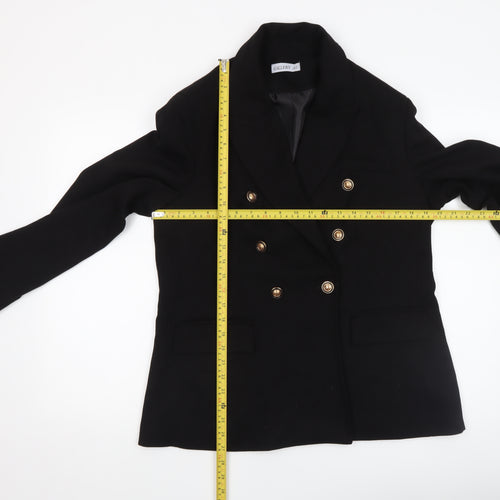 Gallery Women’s Black Double-Breasted Blazer UK 16 Peak Lapel Jacket