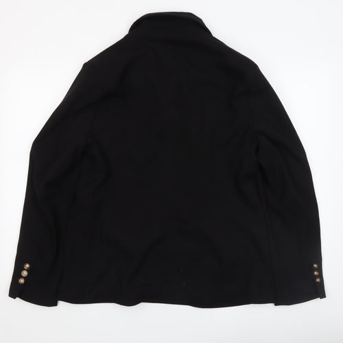 Gallery Women’s Black Double-Breasted Blazer UK 16 Peak Lapel Jacket