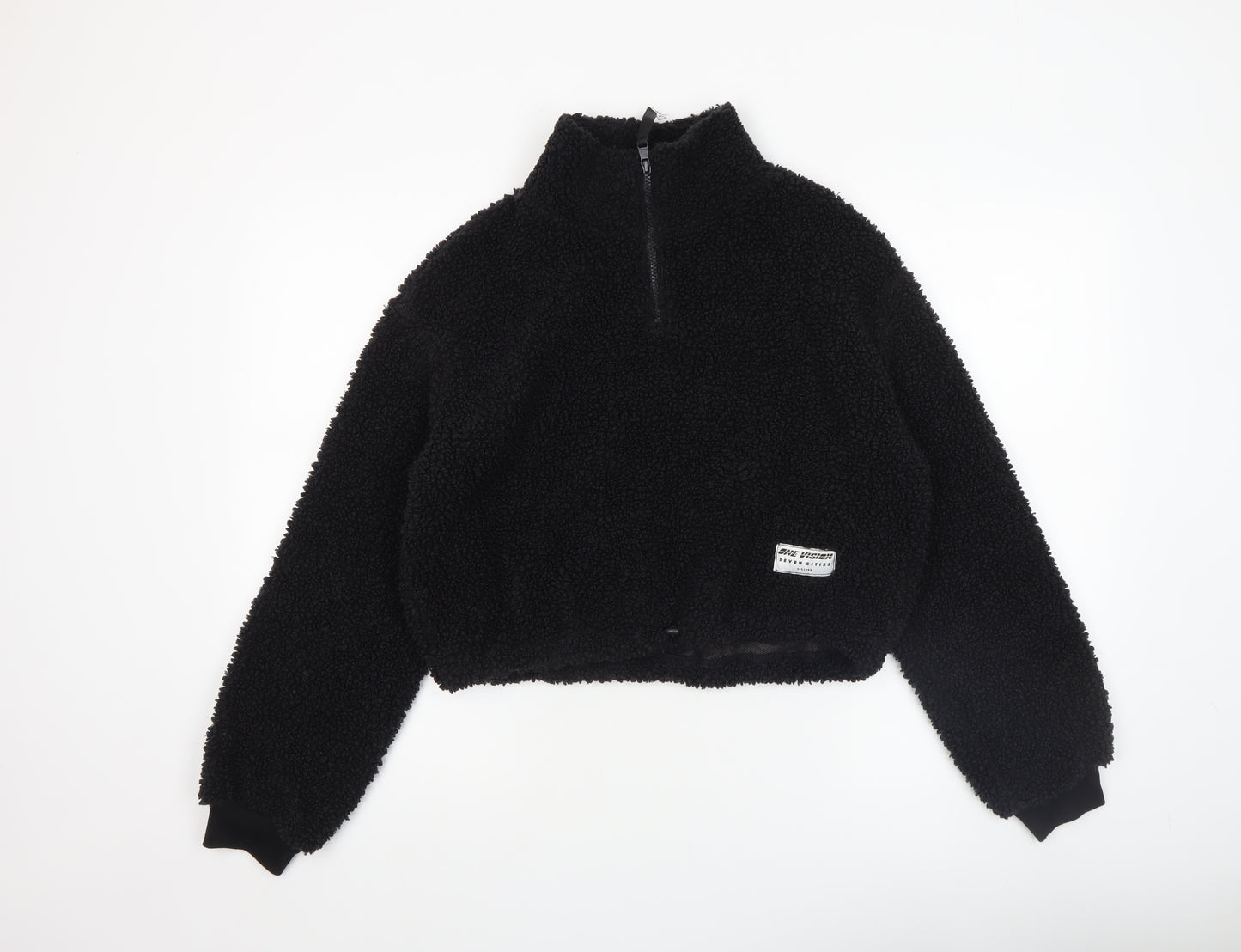 H&M Divided Women’s Black Fleece Pullover Sweatshirt Size S